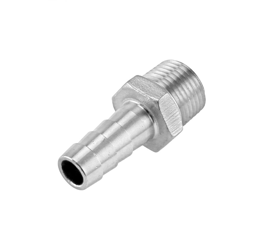 Espiga/rebose 1/4" - Rosca Macho 1/2" Acero Inoxidable 