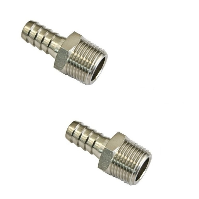 Espiga/rebose 1/4" - Rosca Macho 1/4" Acero Inoxidable 